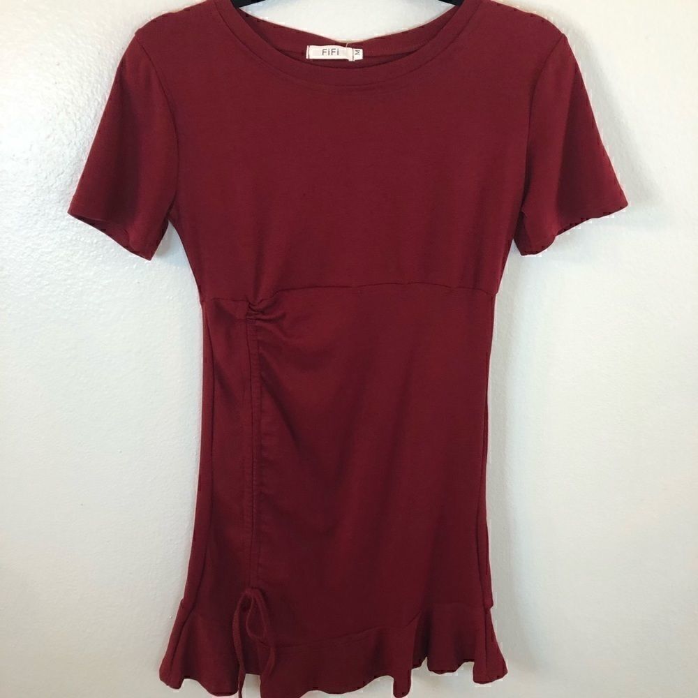 NWT FiFi dress Red Dress is a medium fits like a junior sz small Short sleeve
